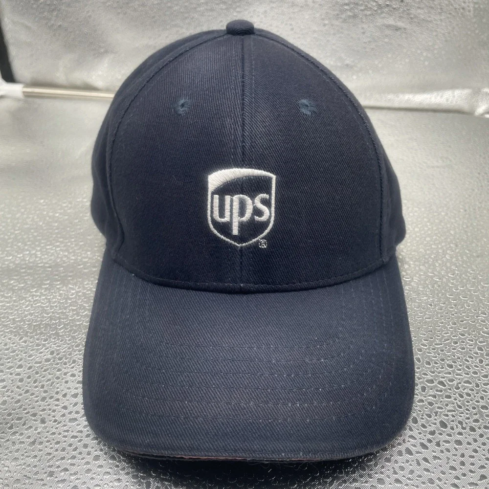 UPS Blue Baseball Cap‎ Uniform American Flag Edge On Bill